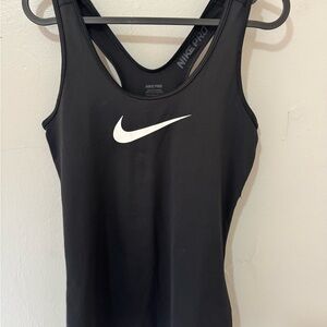 Nike Women's Black and White Tank Top